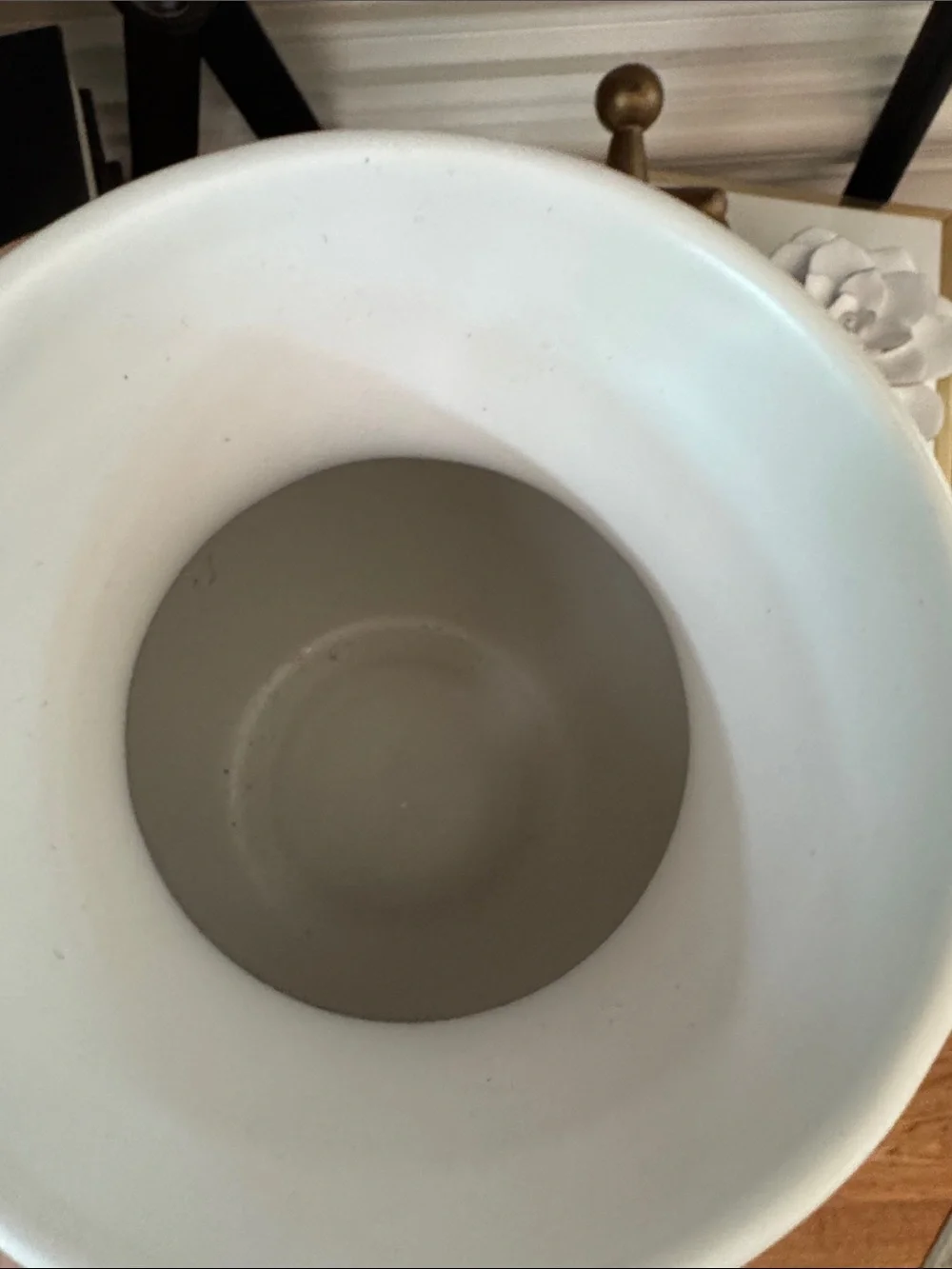 White Ceramic Round Vase Home Accents